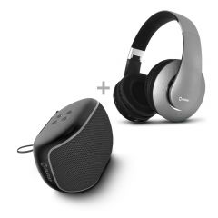 Parlante Portátil C/ Bluetooth Miray PMBT-53N + Audífonos MIRAY AM-8677B-G Over Ear Gris