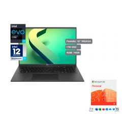 Laptop LG Gram 16Z90Q-G.AH78B4 16" Intel Evo Core i7-1260P 12va Gen 1TB SSD 16GB RAM + Microsoft 365 Personal (ESD) - 15 meses